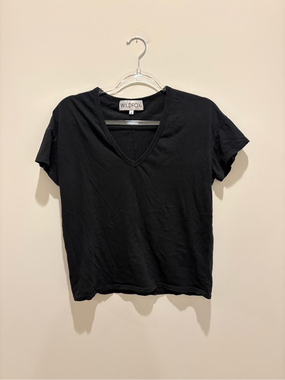 Wildfox Black V-Neck Short Sleeve Tee